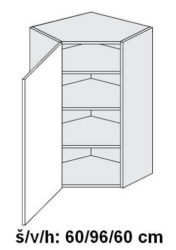 Horní skříňka ESSEN WHITE AKRYL LESK 60x60cm