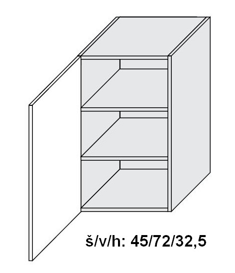 Horní skříňka QUANTUM BÍLÁ MAT 45 cm