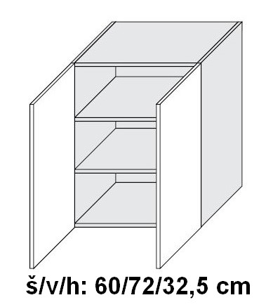 Horní skříňka QUANTUM VANILA 60 cm