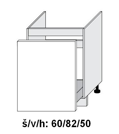 Dolní skříňka TITANIUM FINO ČERNÉ 60 cm