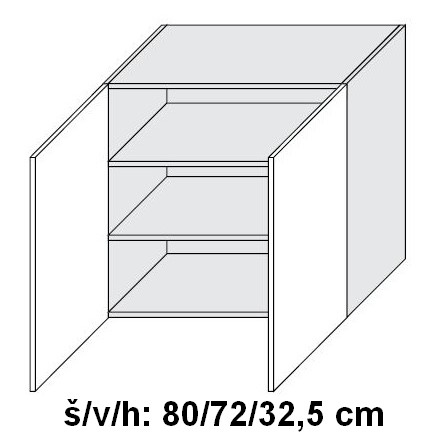 Horní skříňka QUANTUM VANILA 80 cm