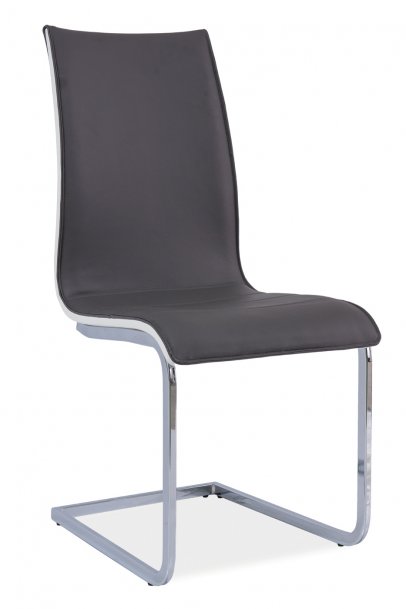 Židle jídelní kovová čalouněná šedá/bílá H-133