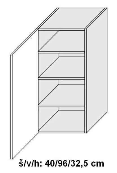 Horní skříňka ESSEN WHITE AKRYL LESK 40 cm