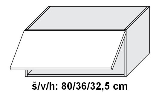 Horní skříňka ESSEN GREY AKRYL LESK 80 cm