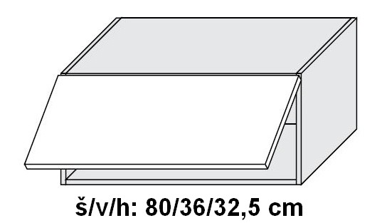 Horní skříňka ESSEN GREY AKRYL LESK 80 cm