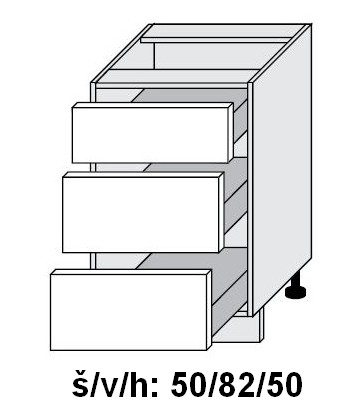 Dolní skříňka se zásuvkami BONN WHITE PREMIUM MAT 50 cm 