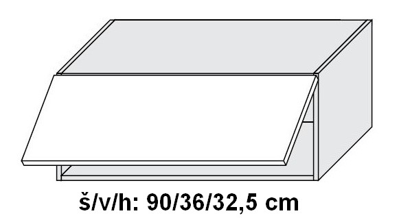 Horní skříňka ESSEN GREY AKRYL LESK 90 cm