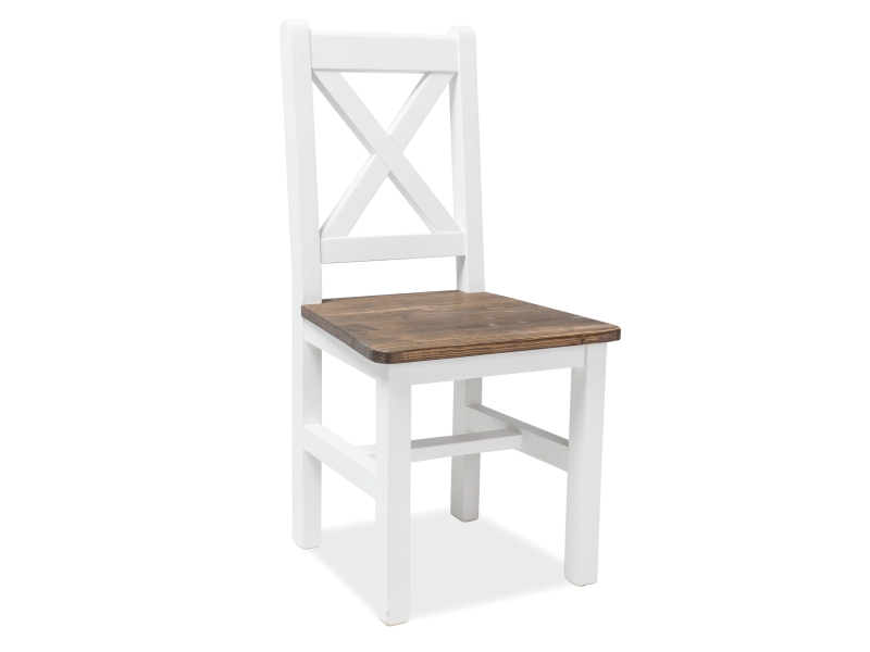Židle jídelní hnědý vosk/bílá POPRAD