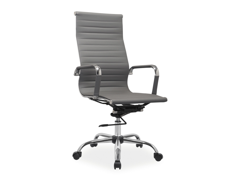 Židle kancelářská ecokůže šedá Q-040