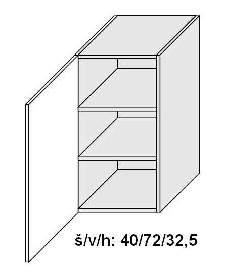 Horní skříňka TREVISO PEMBROKE pravá 40 cm