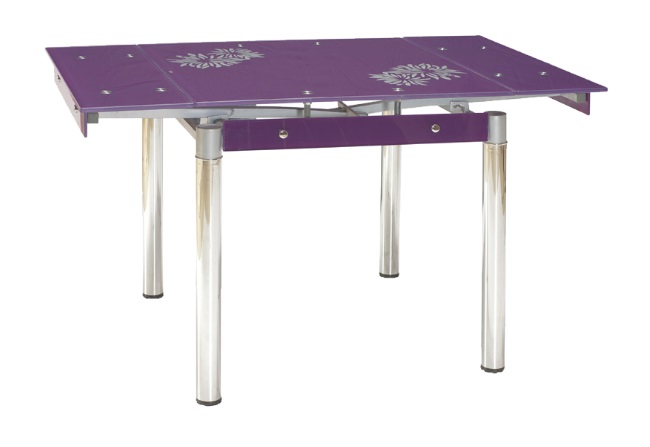 Stůl jídelní rozkládací fialová/chrom GD-082