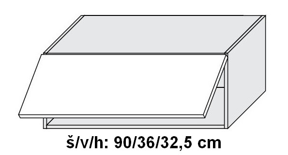 Horní skříňka SILVER+ PLATINOVĚ BÍLÁ 90 cm