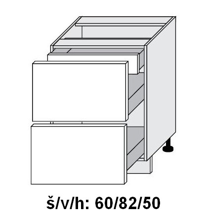 Dolní skříňka se zásuvkami ESSEN GREY AKRYL LESK 60 cm