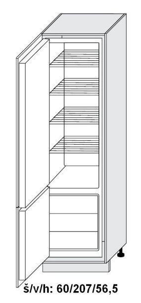 Dolní skříňka vysoká ESSEN WHITE AKRYL LESK 60 cm