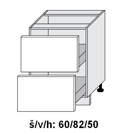 Dolní skříňka se zásuvkami TITANIUM FINO ČERNÉ 60 cm