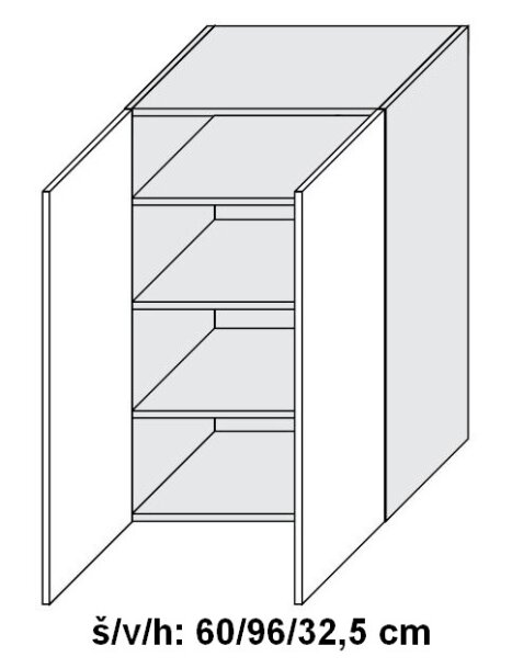 Horní skříňka QUANTUM BÍLÁ MAT 60 cm