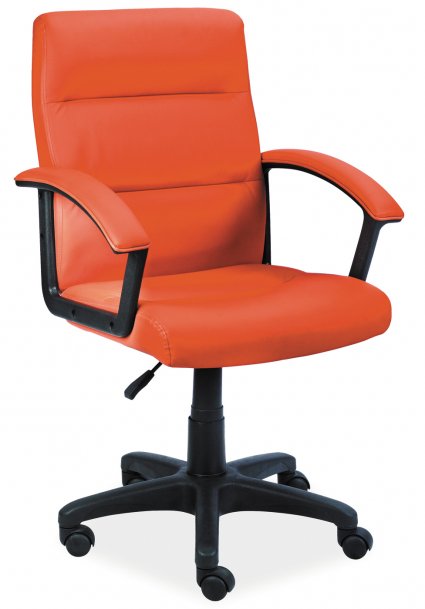 Židle kancelářská ecokůže oranžová Q-094
