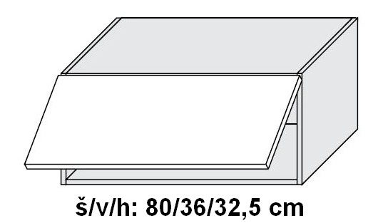 Horní skříňka TITANIUM FINO ČERNÉ 80 cm