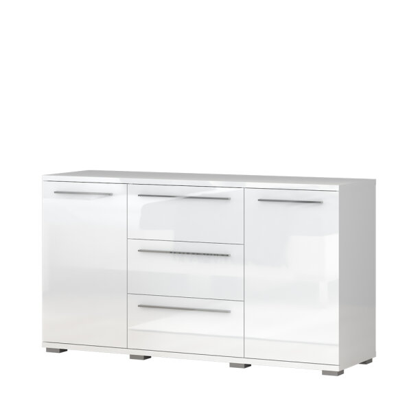 Komoda kombinovaná bílý lesk PIANO K23