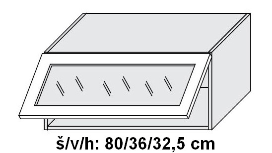 Horní skříňka prosklená QUANTUM VANILA 80 cm MATNÁ