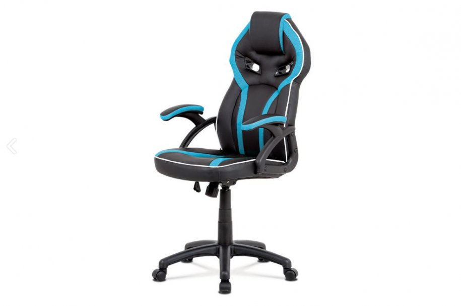 Kancelářská židle černá/modrá KA-N662 BLUE