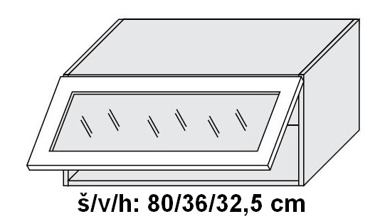 Horní skříňka prosklená QUANTUM BÍLÁ MAT 80 cm MATNÁ