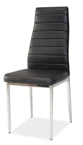 Židle jídelní kovová čalouněná chrom/černá H-261