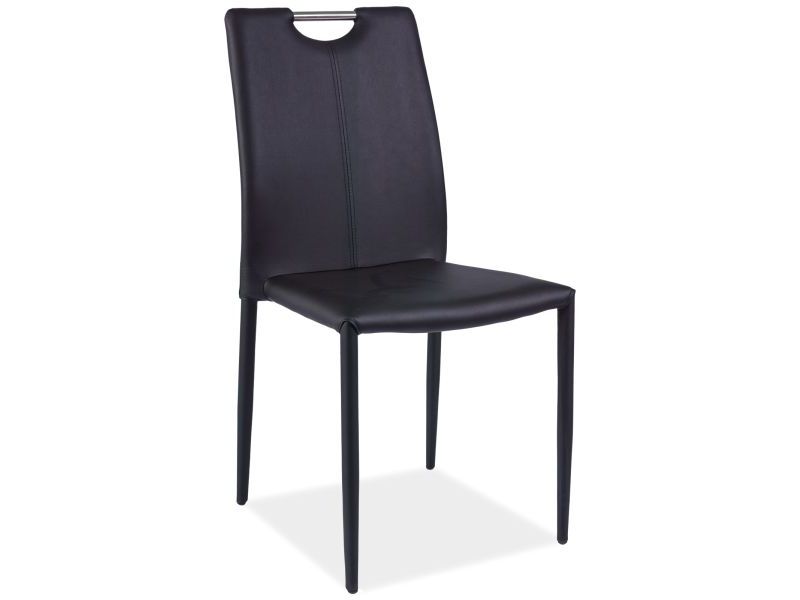 Židle jídelní kovová čalouněná černá H-322