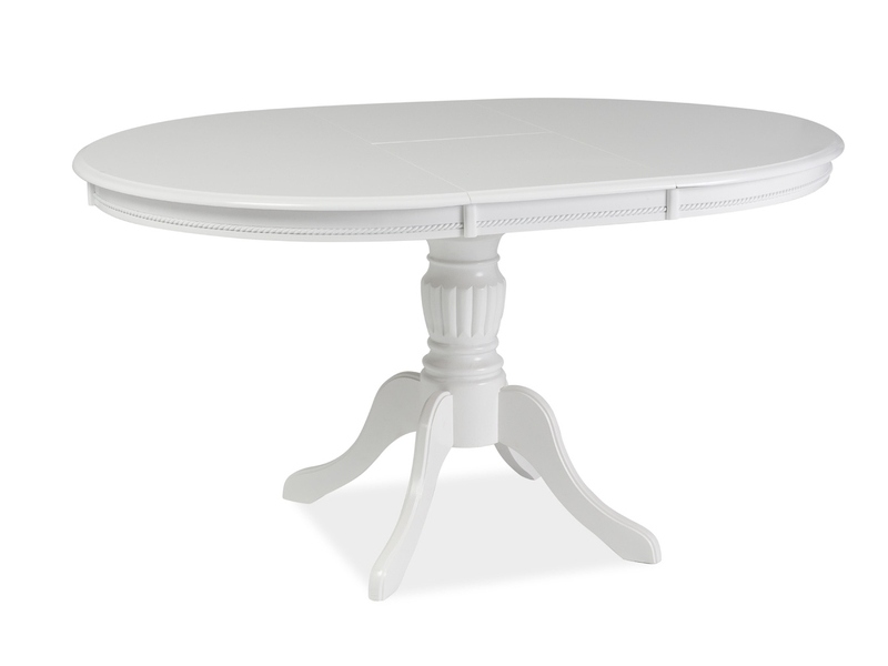 Stůl jídelní kulatý rozkládací bílá OLIVIA