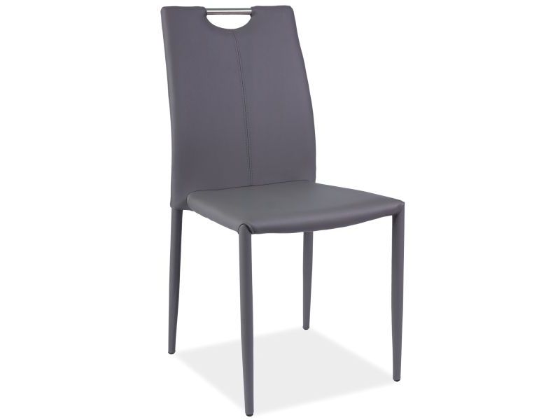 Židle jídelní kovová čalouněná šedá H-322