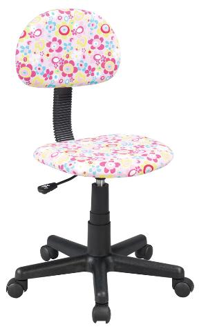 Židle kancelářská dětská růžová s květy Q-048