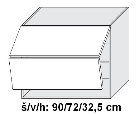Horní skříňka QUANTUM VANILA 90 cm