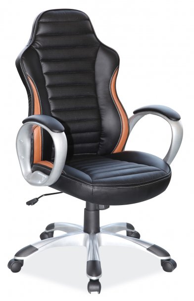 Židle kancelářská černá/hnědá Q-112