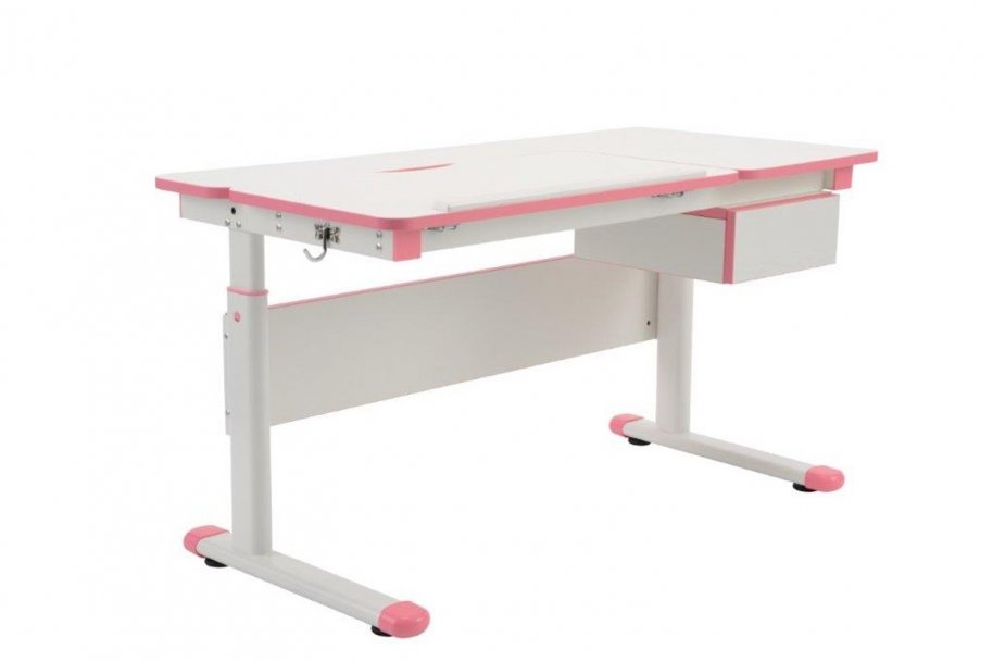 Rostoucí psací stůl bílá/růžová FUXO