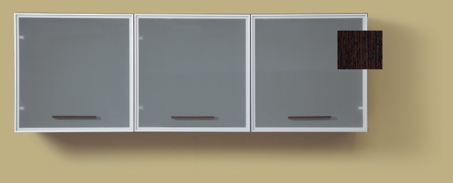Prosklená vitrína závěsná wenge/alumin. RE-SET A3WPN 5/15