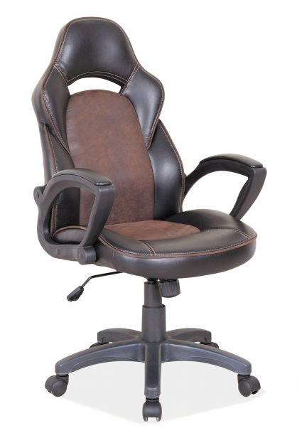 Židle kancelářská černá/hnědá Q-115