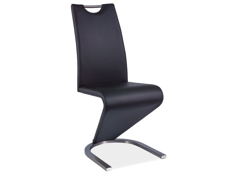 Židle jídelní černá/broušená ocel H-090