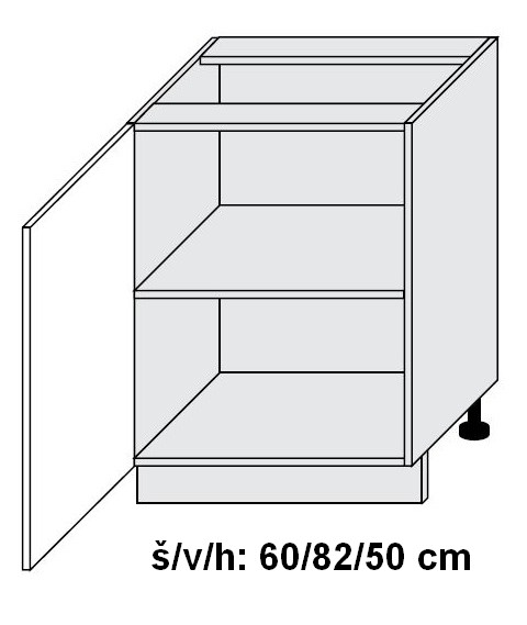 Dolní skříňka SILVER+ PLATINOVĚ BÍLÁ 60 cm