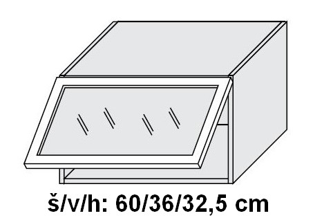 Horní skříňka prosklená 60 cm ALU