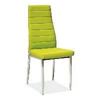 Židle jídelní kovová čalouněná chrom/zelená H-261