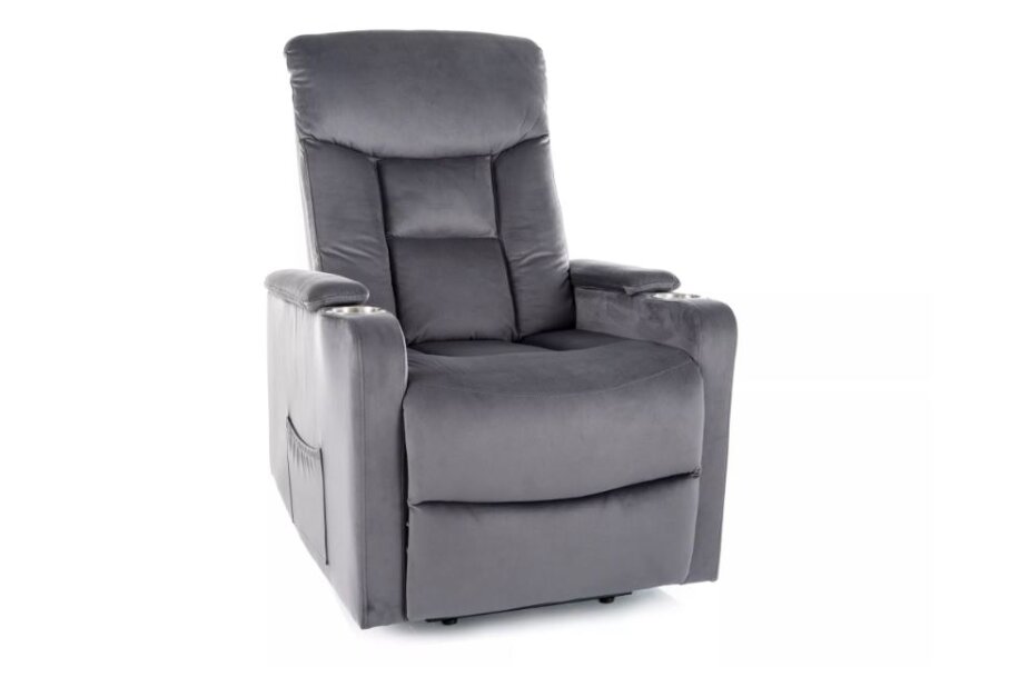 Křeslo relaxační šedé IKAR VELVET