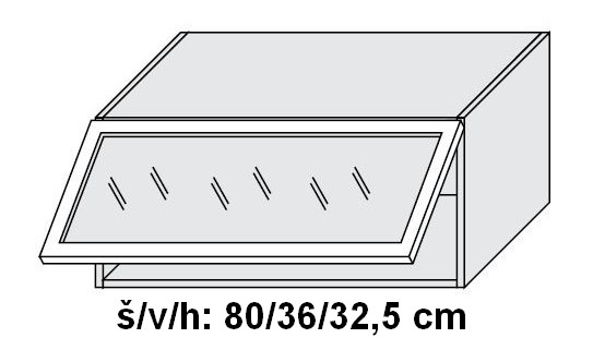 Horní skříňka prosklená 80 cm MDF