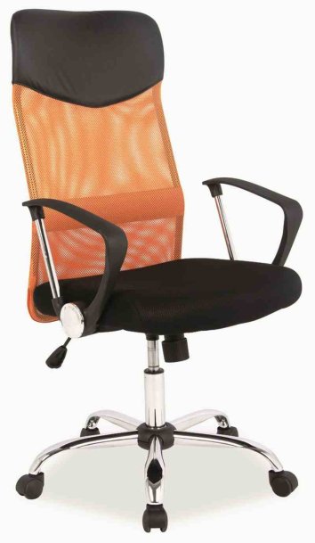 Židle kancelářská oranžová Q-025