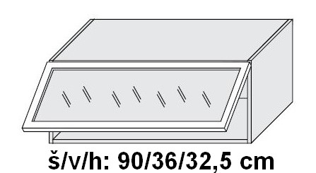 Horní skříňka prosklená 90 cm MDF