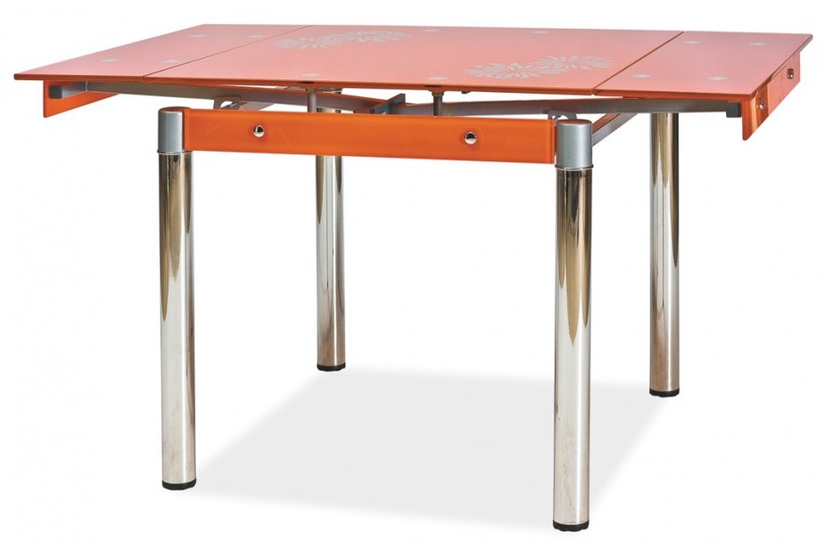 Stůl jídelní skleněný oranžový GD-082