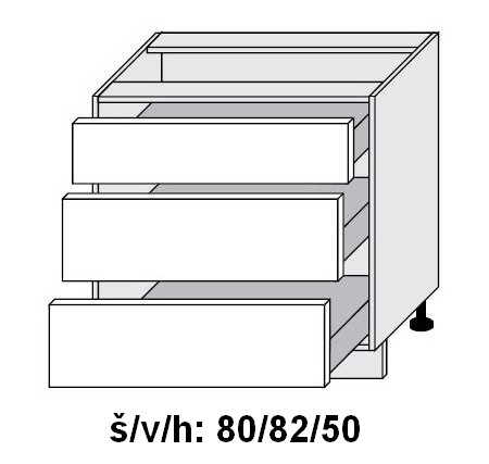 Dolní skříňka se zásuvkami PLATINUM WHITE 90 cm