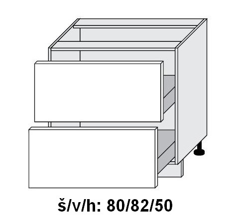 Dolní skříňka se zásuvkami QUANTUM VANILA 80 cm