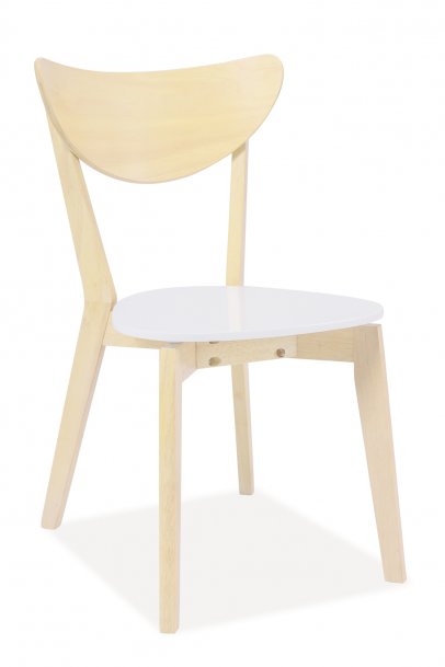 Židle jídelní dřevěná dub bělený/bílá CD-19