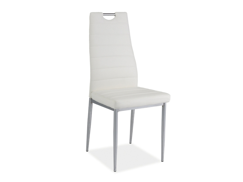 Židle jídelní chrom/bílá H-260