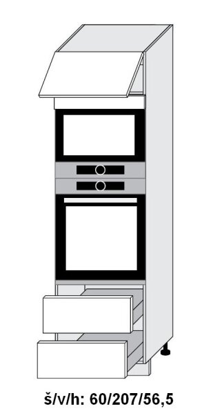 Dolní skříňka vysoká ESSEN WHITE AKRYL LESK 60 cm